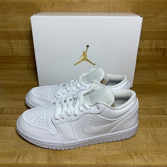 Jordan Other - NIB Air Jordan 1 Low White Sneaker, Mens 10.5